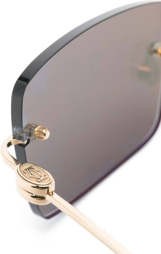 Cartier Eyewear Signature C de Cartier Precious zonnebril met rechthoekig montuur Goud
