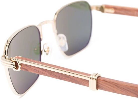 Cartier Eyewear Zonnebril met vierkant montuur Goud