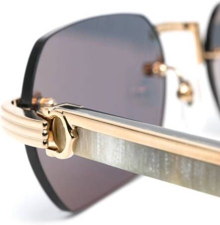 Cartier Eyewear Zonnebril met geometrisch montuur Goud