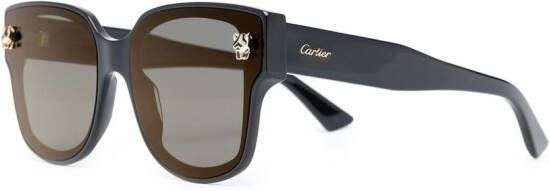 Cartier Eyewear Zonnebril met wayfarer montuur Zwart