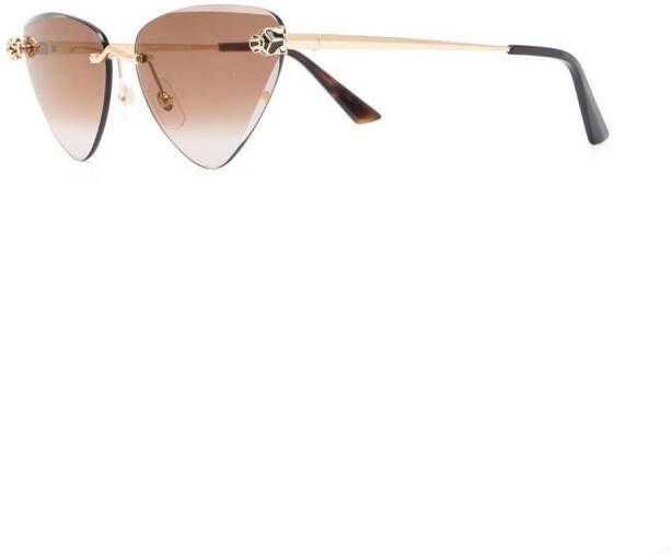 Cartier Eyewear Zonnebril met cat-eye montuur Bruin