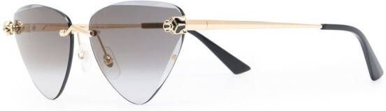 Cartier Eyewear Zonnebril met cat-eye montuur Zwart