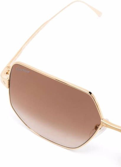 Cartier Eyewear Zonnebril met geometrisch montuur Goud