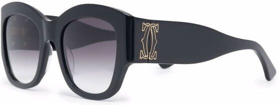 Cartier Eyewear Zonnebril met logoplakkaat Zwart
