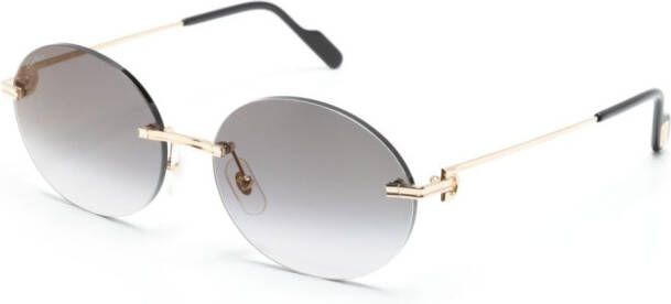 Cartier Eyewear Zonnebril met ovalen montuur Goud