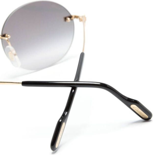 Cartier Eyewear Zonnebril met ovalen montuur Goud