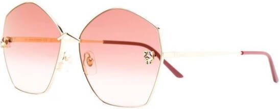 Cartier Eyewear Zonnebril met oversized montuur Goud