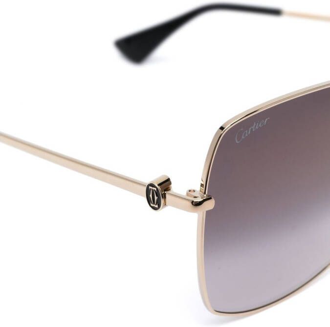 Cartier Eyewear Zonnebril met oversized montuur Goud
