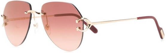 Cartier Eyewear Zonnebril met piloten montuur Goud