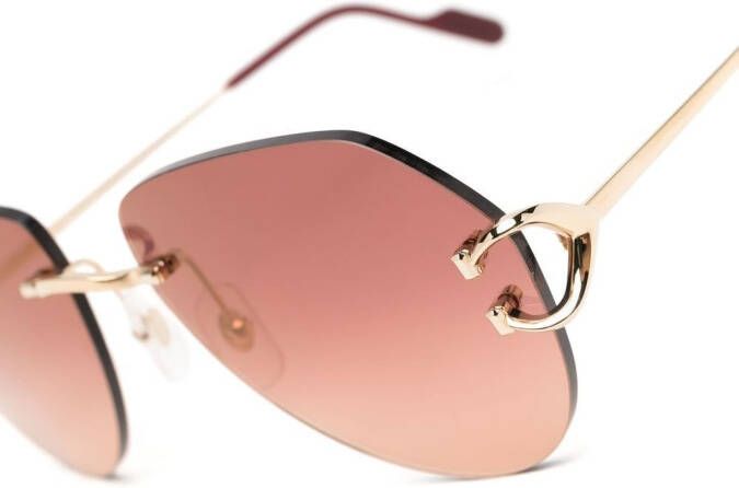 Cartier Eyewear Zonnebril met piloten montuur Goud