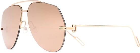 Cartier Eyewear Zonnebril met piloten montuur Goud