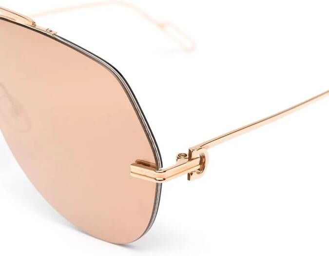 Cartier Eyewear Zonnebril met piloten montuur Goud