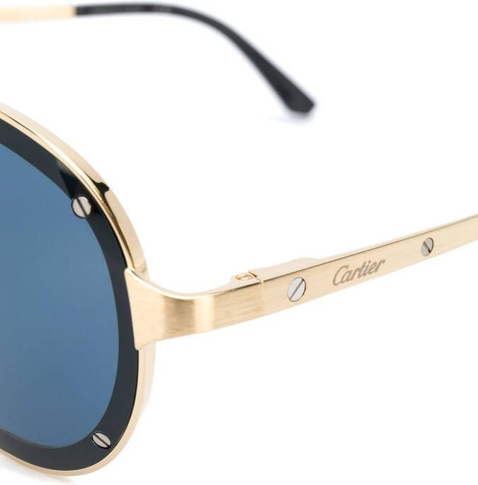 Cartier Eyewear Zonnebril met piloten montuur Goud