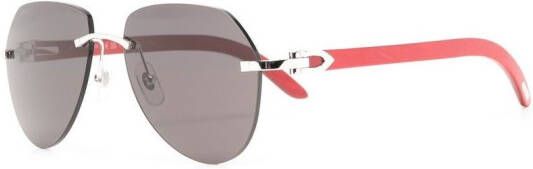 Cartier Eyewear Zonnebril met piloten montuur Zilver