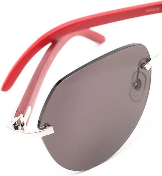 Cartier Eyewear Zonnebril met piloten montuur Zilver