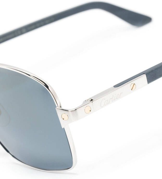 Cartier Eyewear Zonnebril met piloten montuur Zilver