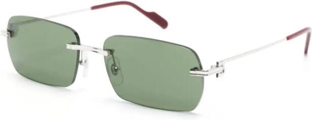 Cartier Eyewear Zonnebril met rechthoekig montuur Zilver