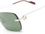 Cartier Eyewear Zonnebril met rechthoekig montuur Zilver - Thumbnail 3