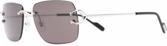 Cartier Eyewear Zonnebril met rechthoekig montuur Zilver