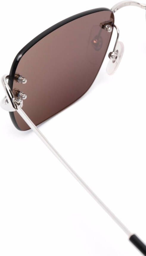 Cartier Eyewear Zonnebril met rechthoekig montuur Zilver
