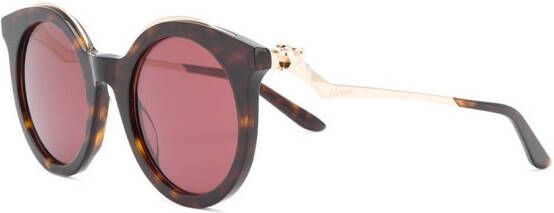 Cartier Eyewear zonnebril met rond montuur Bruin