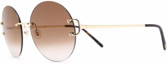 Cartier Eyewear Zonnebril met rond montuur Goud