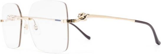 Cartier Eyewear Zonnebril met vierkant montuur Goud