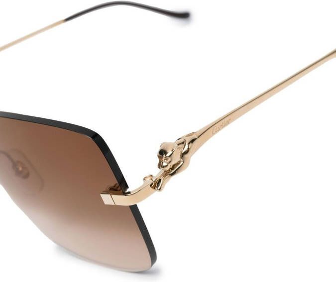 Cartier Eyewear Zonnebril met vierkant montuur Goud