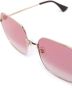 Cartier Eyewear Zonnebril met vierkant montuur Goud - Thumbnail 3