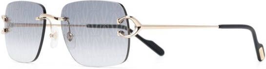 Cartier Eyewear Zonnebril met vierkant montuur Goud