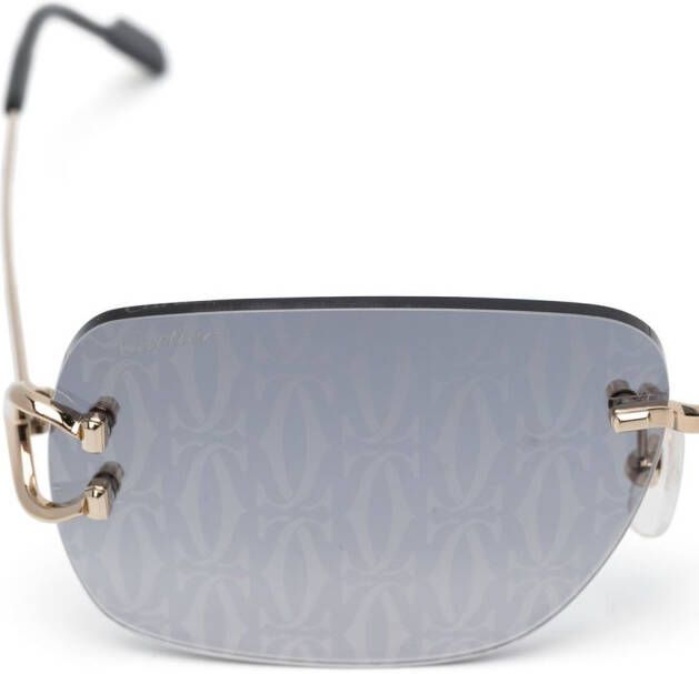 Cartier Eyewear Zonnebril met vierkant montuur Goud