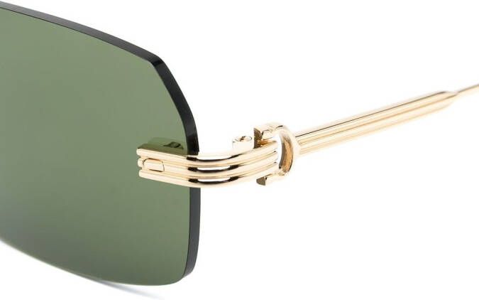 Cartier Eyewear Zonnebril met vierkant montuur Goud