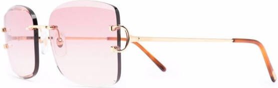 Cartier Eyewear Zonnebril met vierkant montuur Goud