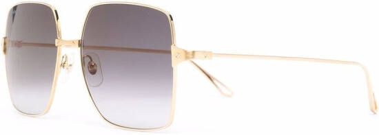 Cartier Eyewear Zonnebril met vierkant montuur Goud