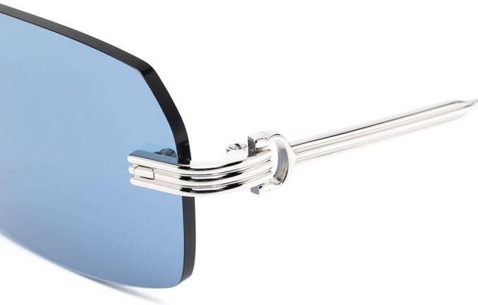 Cartier Eyewear Zonnebril met vierkant montuur Zilver