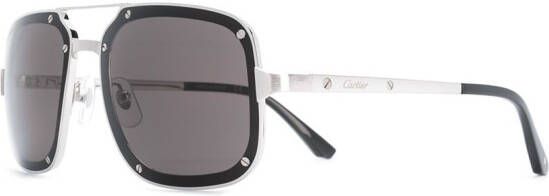 Cartier Eyewear Zonnebril met vierkant montuur Zilver