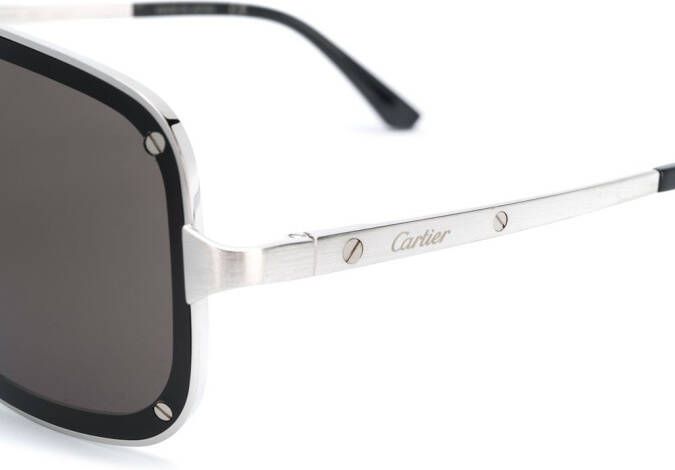 Cartier Eyewear Zonnebril met vierkant montuur Zilver