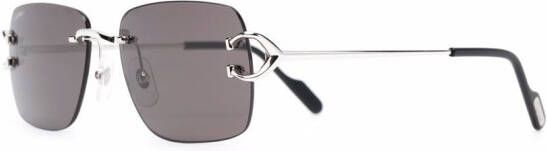 Cartier Eyewear Zonnebril met vierkant montuur Zilver