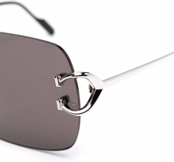 Cartier Eyewear Zonnebril met vierkant montuur Zilver