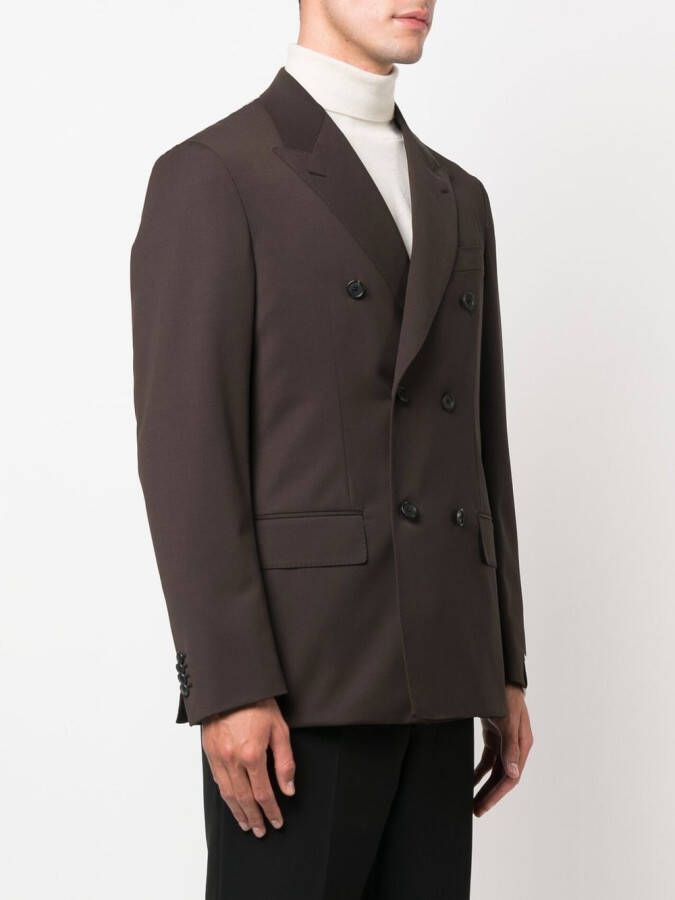 Caruso Blazer met dubbele rij knopen Bruin