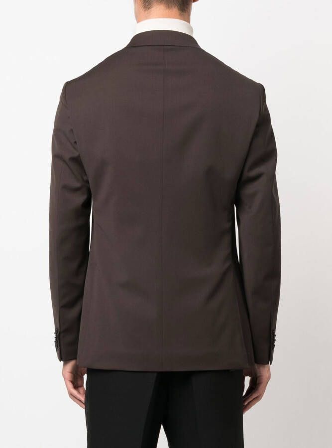 Caruso Blazer met dubbele rij knopen Bruin