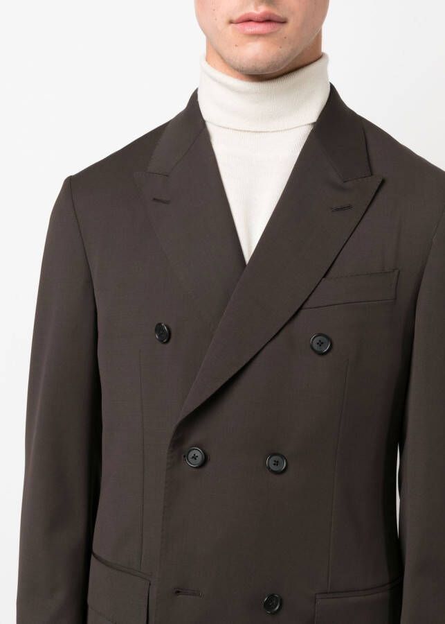 Caruso Blazer met dubbele rij knopen Bruin