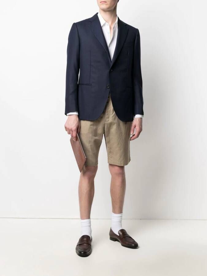 Caruso Getailleerd colbert Blauw