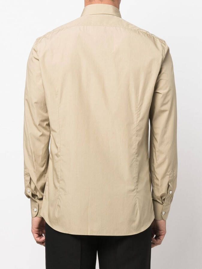 Caruso Katoenen overhemd Beige