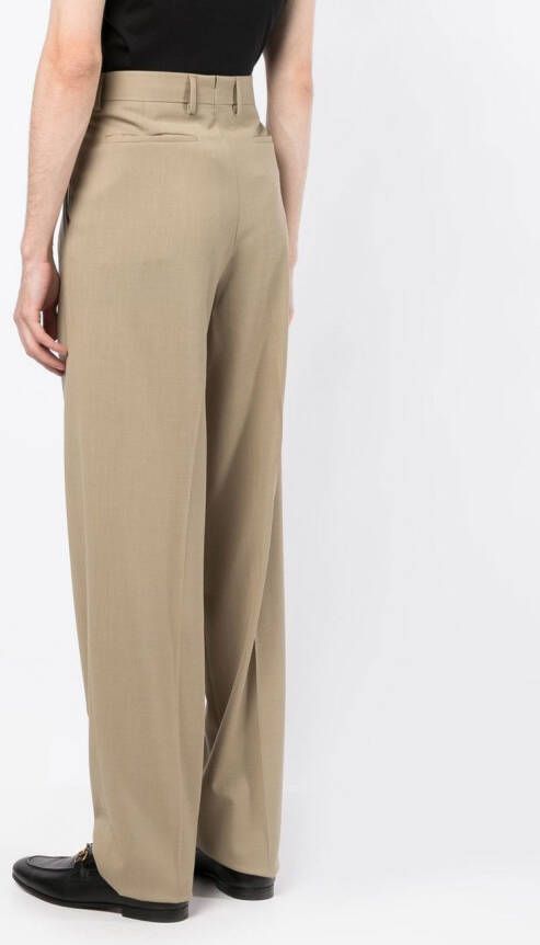 Caruso Pantalon met geplooid detail Bruin