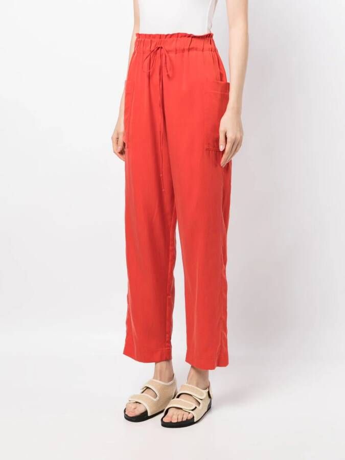 casa raki Barbara drawstring cropped trousers Rood