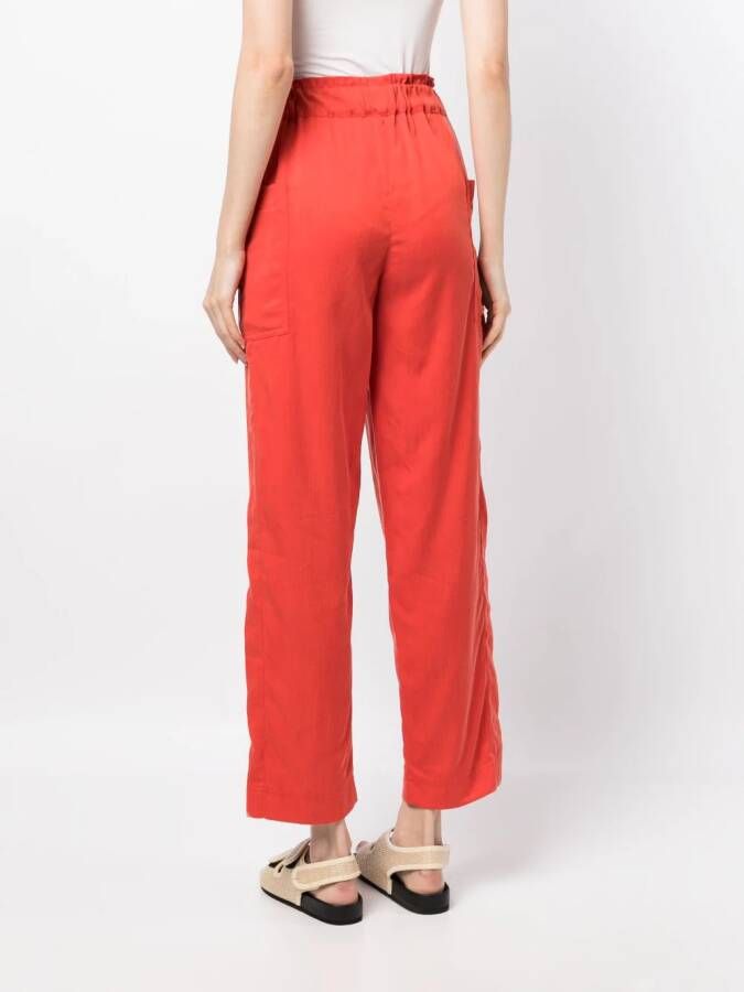 casa raki Barbara drawstring cropped trousers Rood