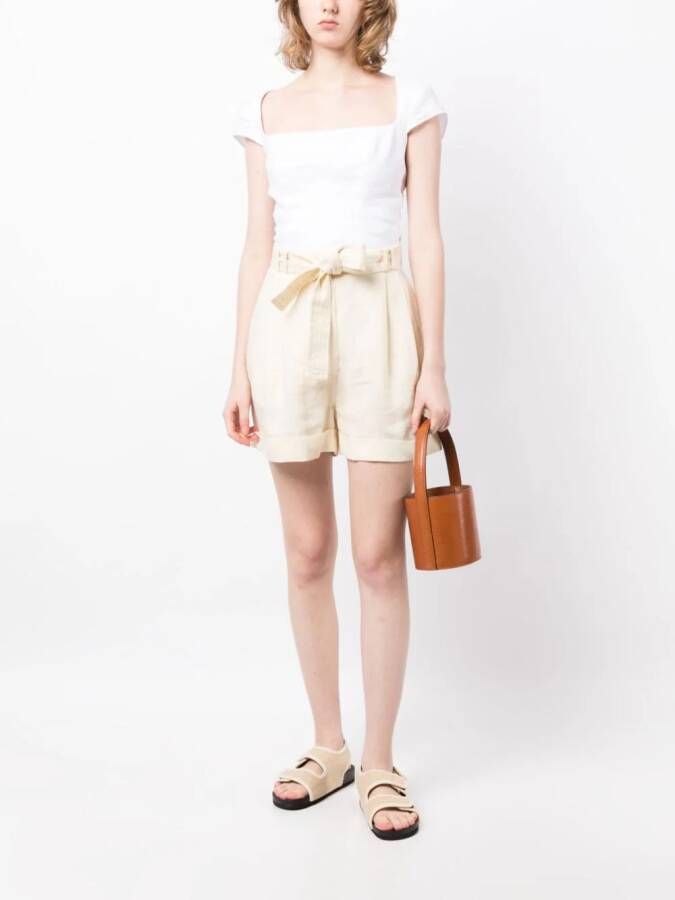 casa raki Linnen shorts Beige