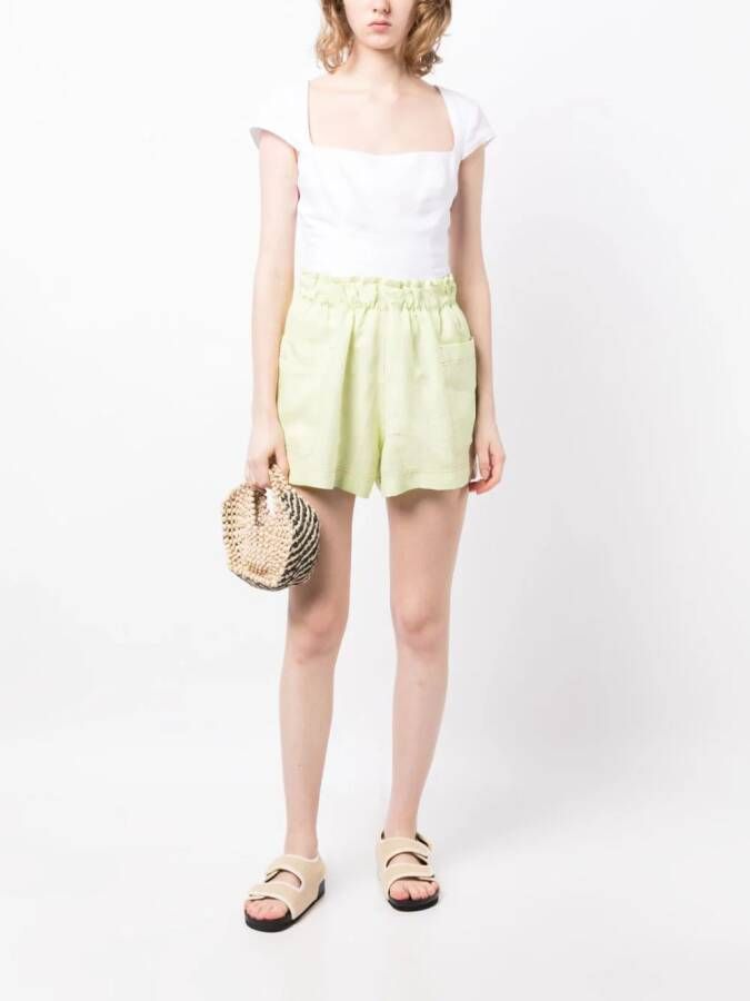 casa raki Linnen shorts Groen