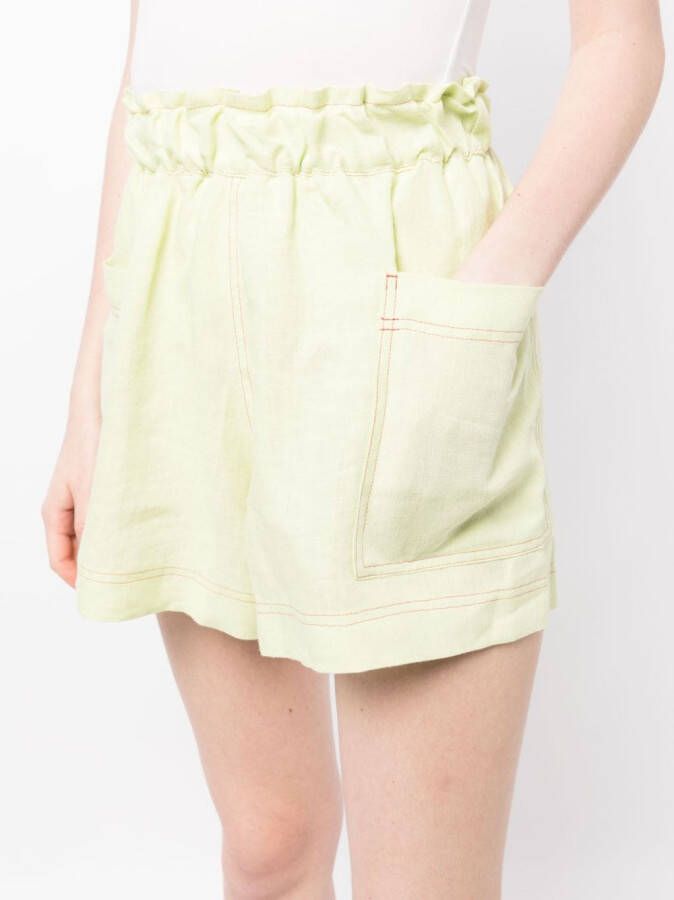 casa raki Linnen shorts Groen